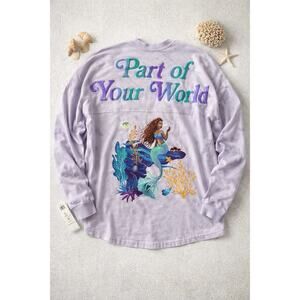 NWT Disney The Little Mermaid Ariel Spirit Jersey Purple Long Sleeve Top Medium